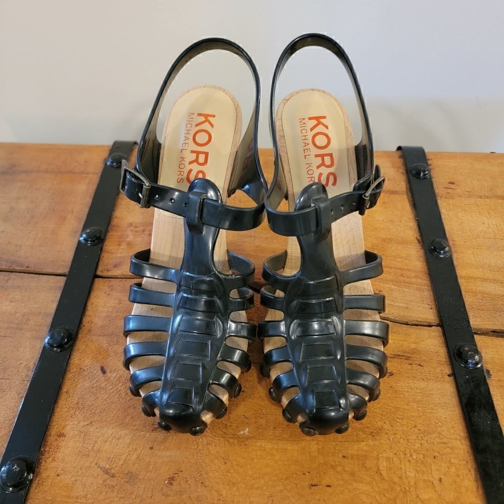 KORS Michael Kors Jelly Heels clogs Italy size 7 B vintage